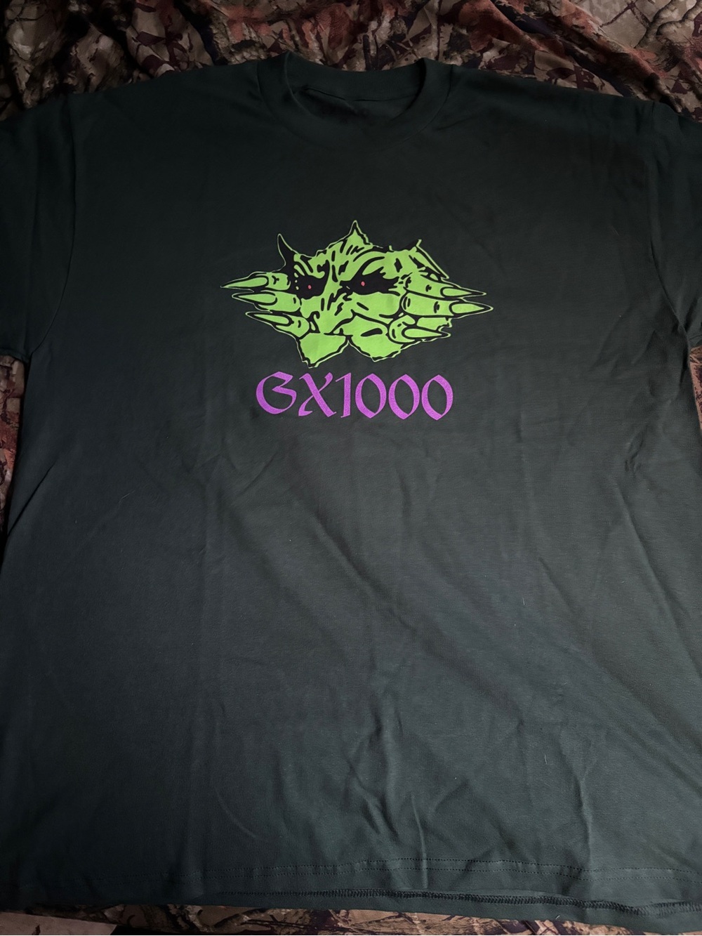 GX1000 Graphic Tee in Black with Neon Green Artwork